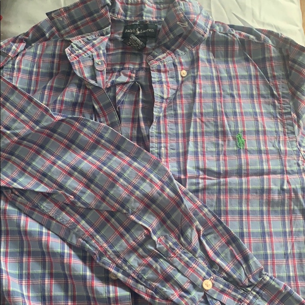 Button down polo shirt(multicolored)BOYS L (14-16)